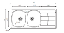 Load image into Gallery viewer, Classic Series - Double Bowls Sink - CL 1160.500.20 - 1160mm x 500mm
