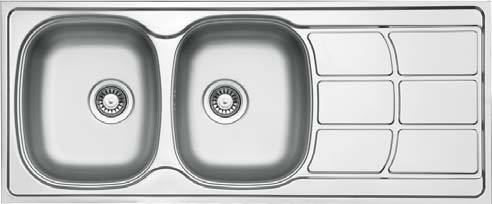 Classic Series - Double Bowls Sink - CL 1160.500.20 - 1160mm x 500mm