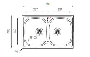 Classic Series - Double Bowls Sink - CL 780.480.20 - 780mm x 480mm