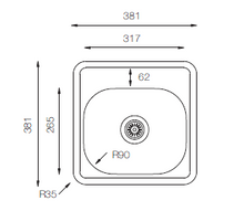 Load image into Gallery viewer, Comfort Series - Single Bowl Sink - CO 381.381 - 381mm x 381mm