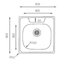 Load image into Gallery viewer, Comfort Series - Single Bowl Sink - CO 503.503 - 503mm x 503mm