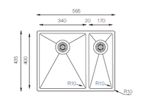 Load image into Gallery viewer, colorX Series / R10 - Double Bowl Sink - colorX 340.70.30 - 565mm x 435mm