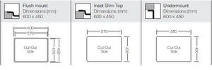 colorX Series / R10 - Single Bowl Sink - colorX 550 - 600mm x 450mm