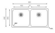 Load image into Gallery viewer, Undermount Series / R50 - Double Bowls Sink - D 400.50.50 - 860mm x 440mm