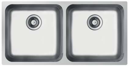 Undermount Series / R50 - Double Bowls Sink - D 400.50.50 - 860mm x 440mm