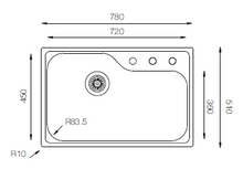 Load image into Gallery viewer, D Series - Single Bowl Sink - DXT 780 GT - 780mm x 450mm