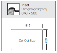 D Series - Single Bowl Sink - DXT 840 GT - 840mm x 450mm