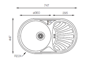 Favorite Series - Single Bowl Sink - FA 747.447 W - 747mm x 447mm