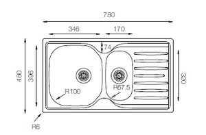 Fusion Series - Double Bowls Sink - FS 780.480.15 - 780mm x 480mm