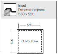 Glass Series - Single Bowl Sink - GS 550.530 B - 550mm x 530mm
