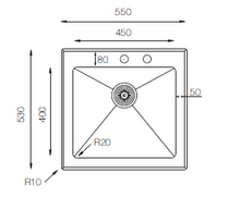 Load image into Gallery viewer, Glass Series - Single Bowl Sink - GS 550.530 B - 550mm x 530mm