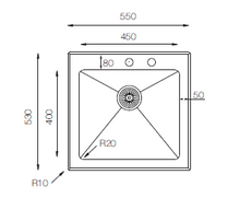 Load image into Gallery viewer, Glass Series - Single Bowl Sink - GS 550.530 W - 550mm x 530mm