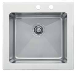 Glass Series - Single Bowl Sink - GS 550.530 W - 550mm x 530mm