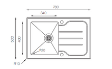 Load image into Gallery viewer, Glass Series - Single Bowl Sink - GS 780.500 B Diamond - 780mm x 500mm
