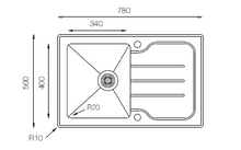 Load image into Gallery viewer, Glass Series - Single Bowl Sink - GS 780.500 W Diamond - 780mm x 500mm