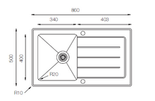 Load image into Gallery viewer, Glass Series - Single Bowl Sink - GS 860.500 B Crystal - 860mm x 500mm