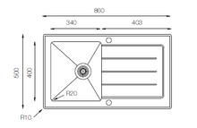 Load image into Gallery viewer, Glass Series - Single Bowl Sink - GS 860.500 W Crystal - 860mm x 500mm