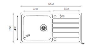 Hypnos Selection Series - Double Bowls Sink - HS 965.500 - 965mm x 500mm