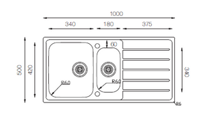 Hypnos Selection Series - Double Bowls Sink - HS 860.500.20 - 860mm x 500mm