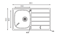 Load image into Gallery viewer, Hypnos Selection Series - Single Bowl Sink - HS 860.500 - 860mm x 500mm