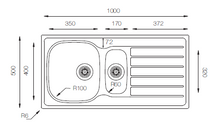 Load image into Gallery viewer, Hypnos Series - Double Bowls Sink - HY 1000.500.15 - 1000mm x 500mm