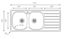 Load image into Gallery viewer, Hypnos Series - Double Bowls Sink - HY 1160.500.20 - 1160mm x 500mm