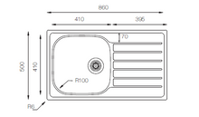 Load image into Gallery viewer, Hypnos Series - Single Bowl Sink - HY 860.500 - 860mm x 500mm
