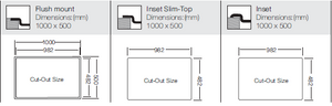 Lines Series - Single Bowl Sink - LN 1000.500 - 1000mm x 500mm