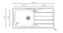 Load image into Gallery viewer, Lines Series - Single Bowl Sink - LN 1000.500 - 1000mm x 500mm
