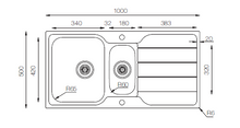 Load image into Gallery viewer, Lines Series - Double Bowl Sink - LN 1000.500.15 - 1000mm x 500mm