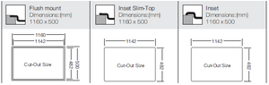 Lines Series - Double Bowl Sink - LN 1160.500.20 - 1160mm x 500mm