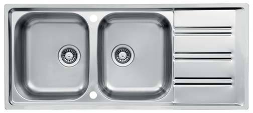 Lines Series - Double Bowl Sink - LN 1160.500.20 - 1160mm x 500mm