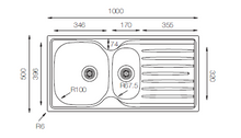 Load image into Gallery viewer, Fusion Series - Double Bowls Sink - FS 1000.500.15 - 1000mm x 500mm