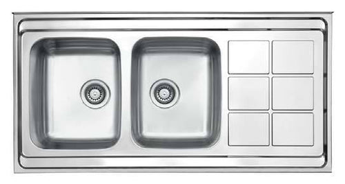 Lotus Series - Double Bowls Sink - LT 1200.600.20 - 1200mm x 600mm