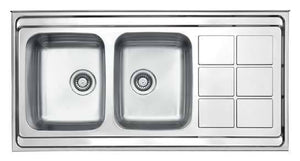 Lotus Series - Double Bowls Sink - LT 1200.600.20 - 1200mm x 600mm