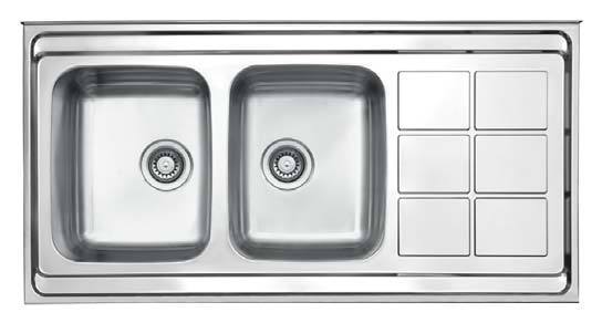 Lotus Series - Double Bowls Sink - LT 1200.600.20 - 1200mm x 600mm