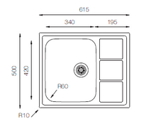 Load image into Gallery viewer, Lotus Series - Single Bowl Sink - LT 615.500 - 615mm x 500mm