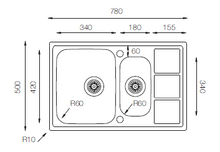 Load image into Gallery viewer, Lotus Series - Double Bowls Sink - LT 780.500.15 - 780mm x 500mm