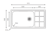 Load image into Gallery viewer, Lotus Series - Single Bowl Sink - LT 915.500 - 915mm x 500mm