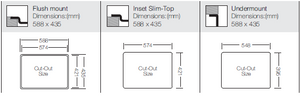 Micro Series / R20 - Single Bowl Sink - ME 550 - 588mm x 435mm
