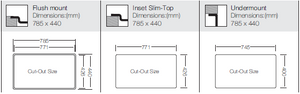 Micro Series / R20 - Single Bowl Sink - ME 745 - 785mm x 440mm