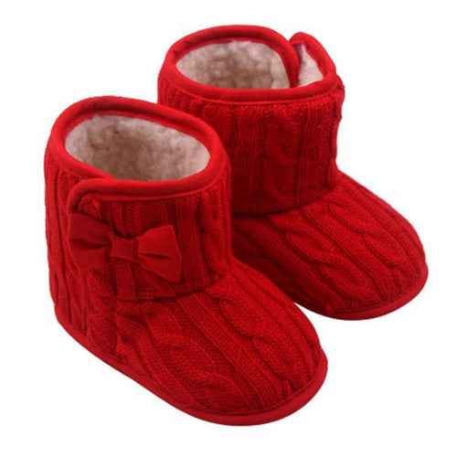 Baby Girls Bowknot Soft Sole Winter Warm Boots