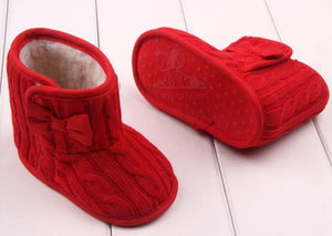 Baby Girls Bowknot Soft Sole Winter Warm Boots