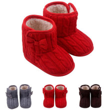 Load image into Gallery viewer, Baby Girls Bowknot Soft Sole Winter Warm Boots