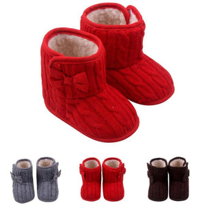 Baby Girls Bowknot Soft Sole Winter Warm Boots