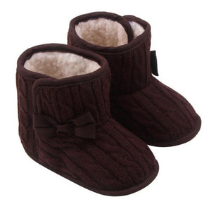 Baby Girls Bowknot Soft Sole Winter Warm Boots