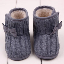 Load image into Gallery viewer, Baby Girls Bowknot Soft Sole Winter Warm Boots