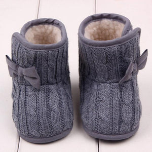 Baby Girls Bowknot Soft Sole Winter Warm Boots