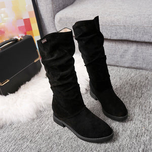 Stylish Flat Flock Winter Boots