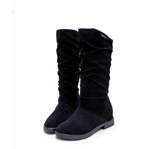Stylish Flat Flock Winter Boots